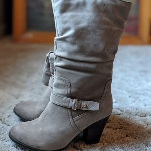Gray suede Aldo booties size 8